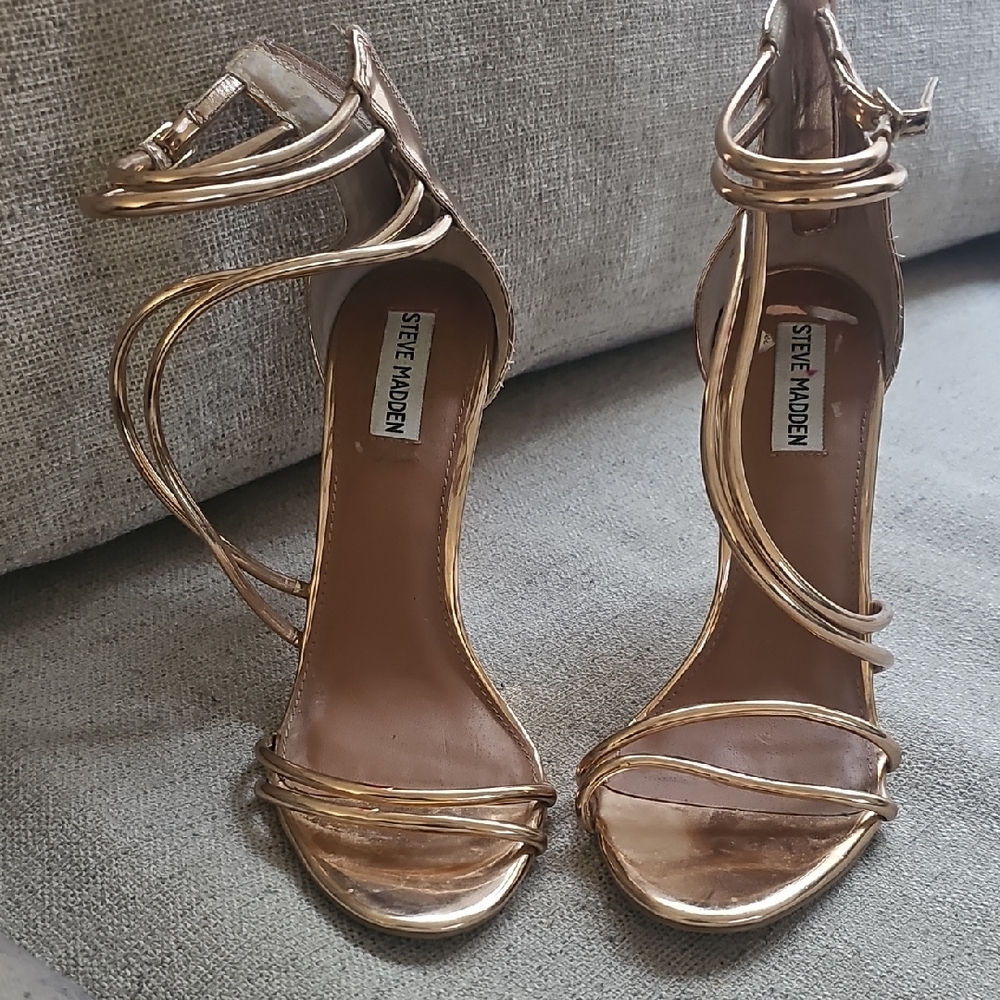 Steve Madden Metallic Gold Strappy Heels
